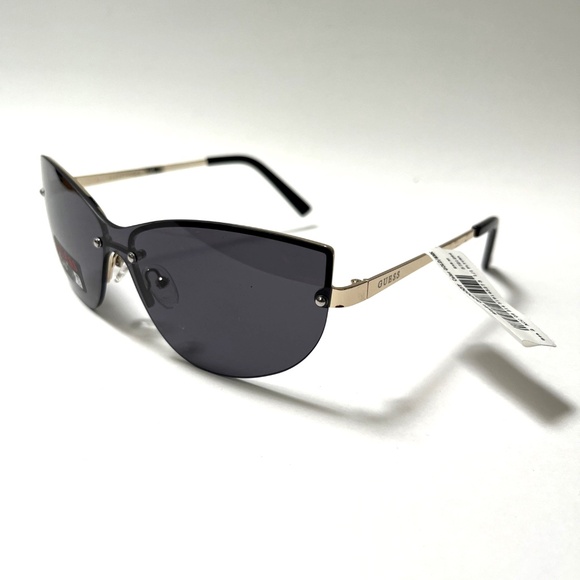 New Original GUESS Rimless Cat Eye Sunglasses GO00007 Metal Black Slim - Picture 1 of 6